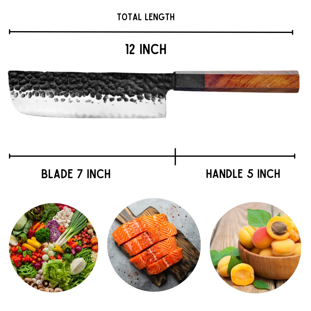 Ryujin™ 7.0" Nakiri Knife with Rosewood & Ebony Wood Handle