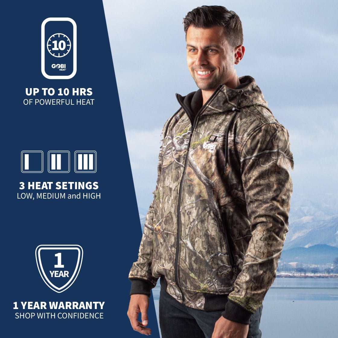 Shadow Men's Heated Hunting Hoodie - Available in Mossy Oak® and Real Tree®