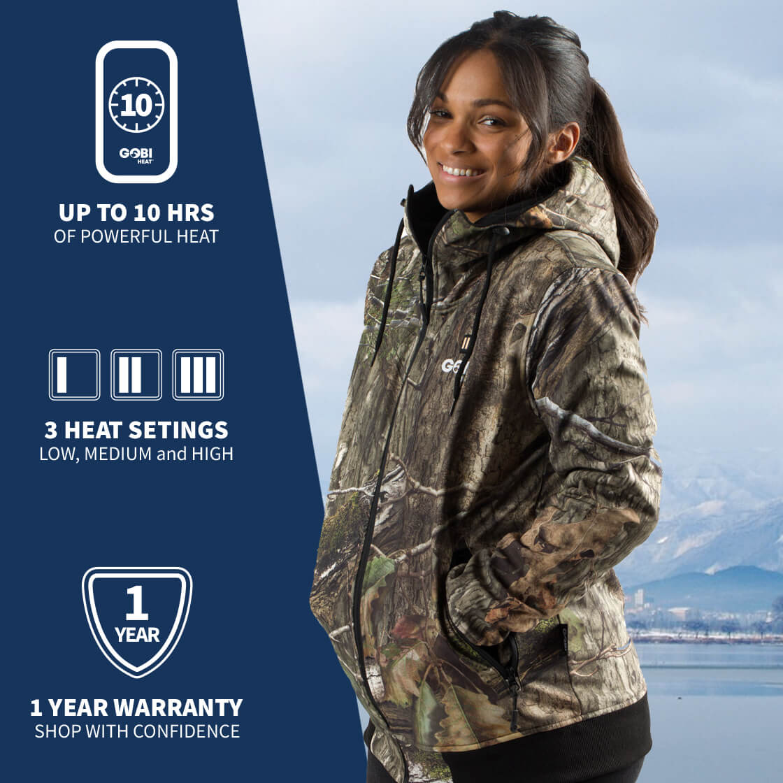 Shadow Women's Heated Hunting Hoodie - Available in Mossy Oak® and Real Tree®