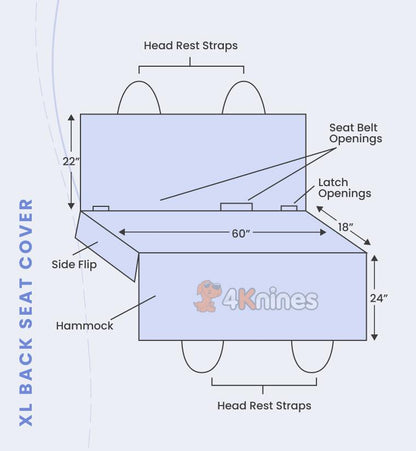 4Knines Dog Rear Seat Cover with Hammock
