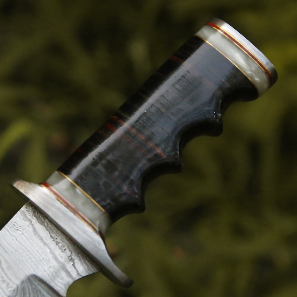 Soul Sniper Bowie Knife with Mother of Pearl & Stacked Leather Handle