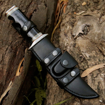 Soul Sniper Bowie Knife with Mother of Pearl & Stacked Leather Handle