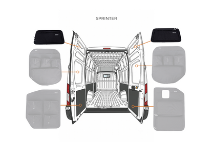 Mercedes Sprinter Upper Rear Door Storage Panels (Pair)