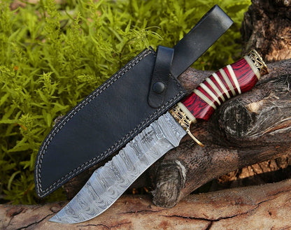 Stream Bowie Knife with Pakkawood & Bone Handle