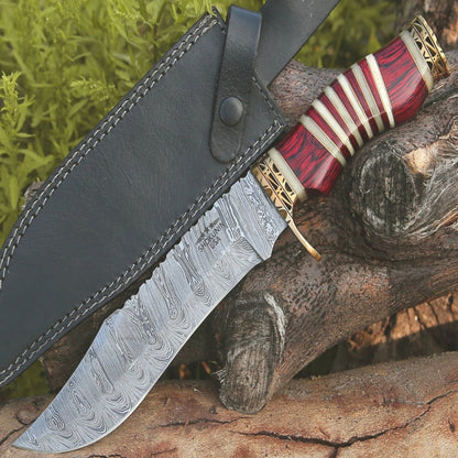 Stream Bowie Knife with Pakkawood & Bone Handle