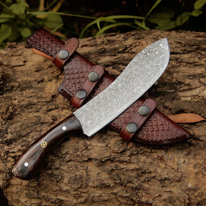Super Cut Damascus Chef's Knife with Exotic Wenge Wood Handle
