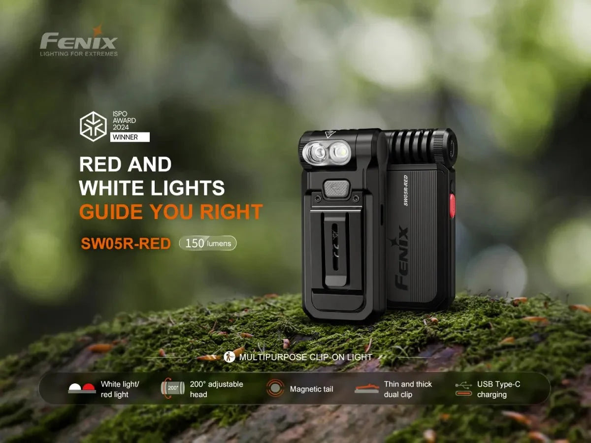 Fenix SW05R Multipurpose Clip-On Light with Red or UV Output