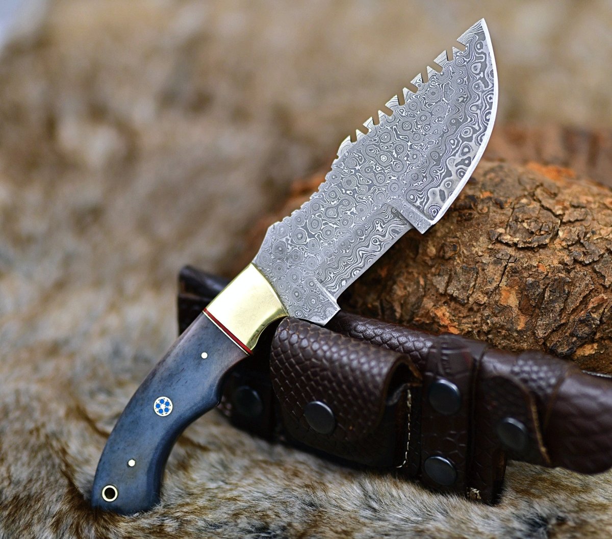 TrailMaster Tracker Knife with Brass & Bone Handle