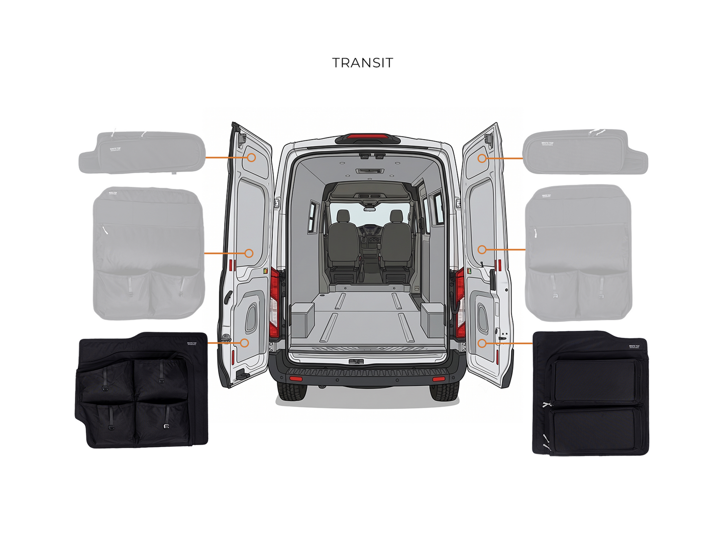Ford Transit Lower Rear Door Storage Panels (Pair)