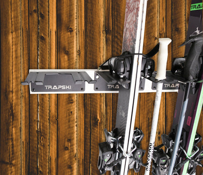 TRAPAWAY Wall Rack  | Garage Organizer for Yard Tools, Gear & Equipment | Holds Skis or Snowboard by Bindings | Aluminum | No Moving Parts to break or pinch points