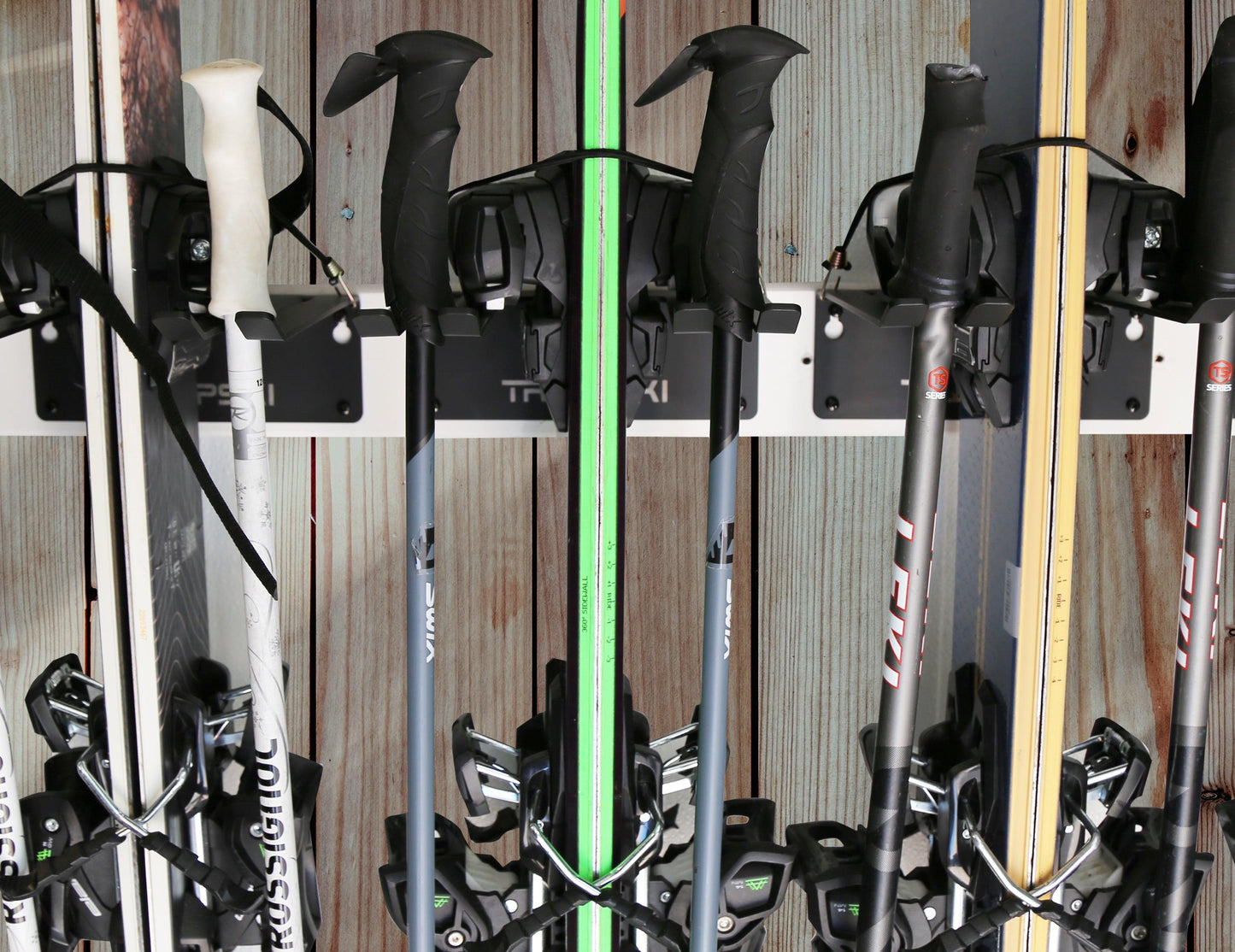 TRAPAWAY Wall Rack  | Garage Organizer for Yard Tools, Gear & Equipment | Holds Skis or Snowboard by Bindings | Aluminum | No Moving Parts to break or pinch points