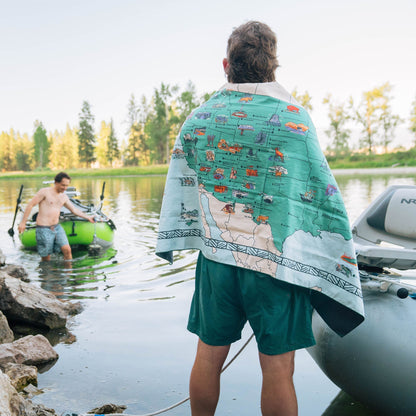 Ultralight Towel: National Parks and Monuments Map