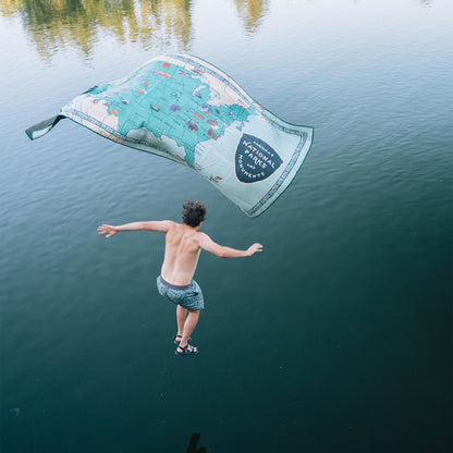 Ultralight Towel: National Parks and Monuments Map