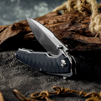 Venture D2 High Carbon Stainless Tool Steel Pocket Knife with Clip & G10 Handle