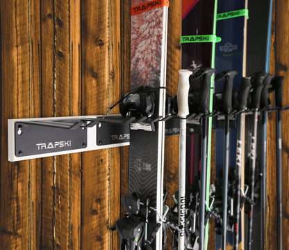 Wall Rack Holds Skis or Snowboard by Bindings, Yard Tools, Gear & Equipment - Made in the USA