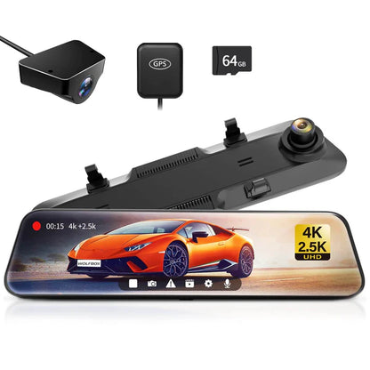 WOLFBOX G900 4K Smart Touch Screen Dash Cam Mirror