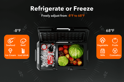 WOLFBOX 26qt Dual-Zone Portable Refrigerator