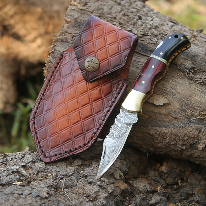 Firestrike Pocket Knife with Bull Horn & Pakkawood Handle