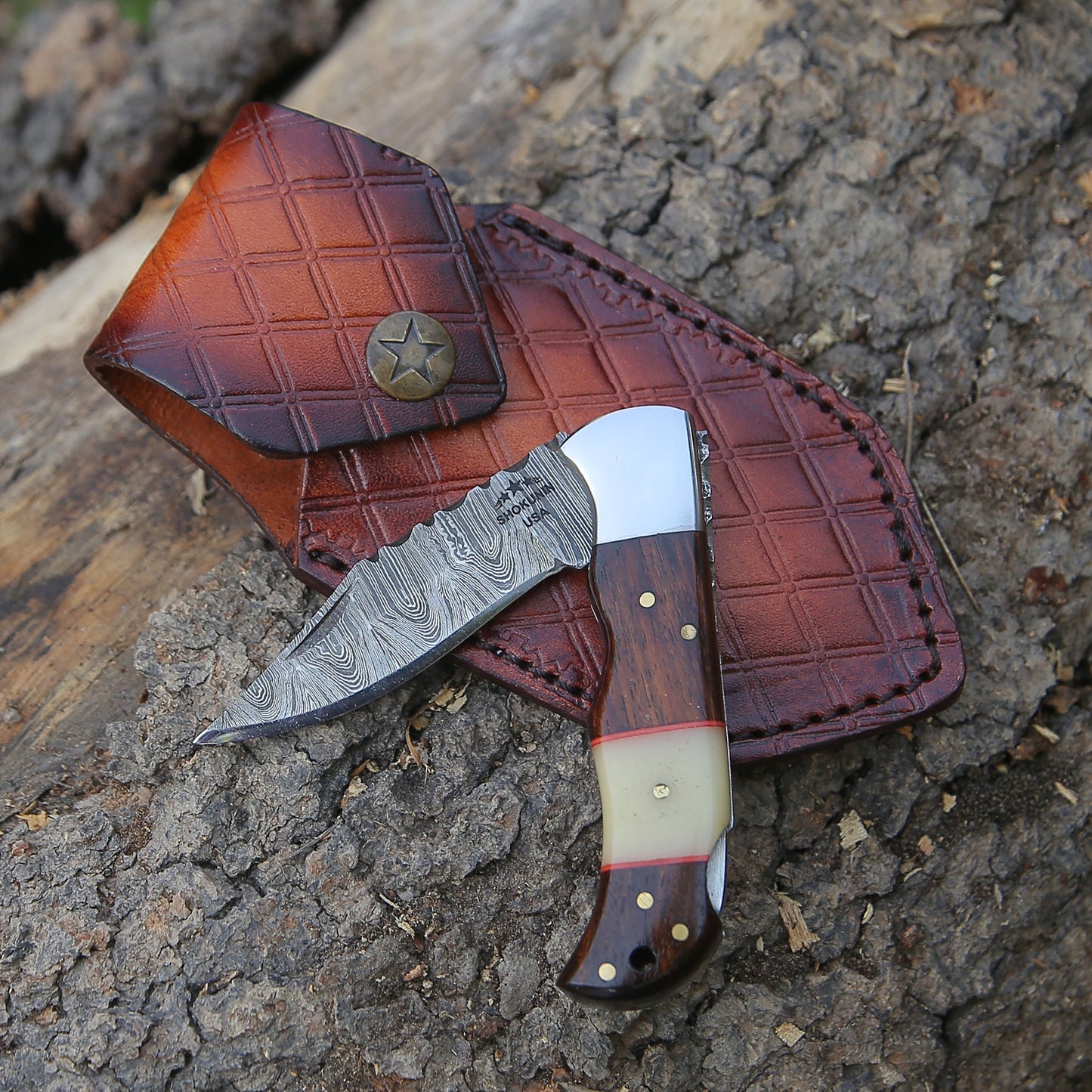 Ironclad Pocket Knife with Rosewood & Bone Scales