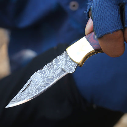 Firestrike Pocket Knife with Bull Horn & Pakkawood Handle