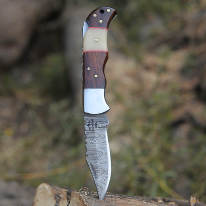 Ironclad Pocket Knife with Rosewood & Bone Scales