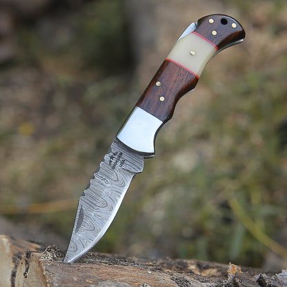 Ironclad Pocket Knife with Rosewood & Bone Scales