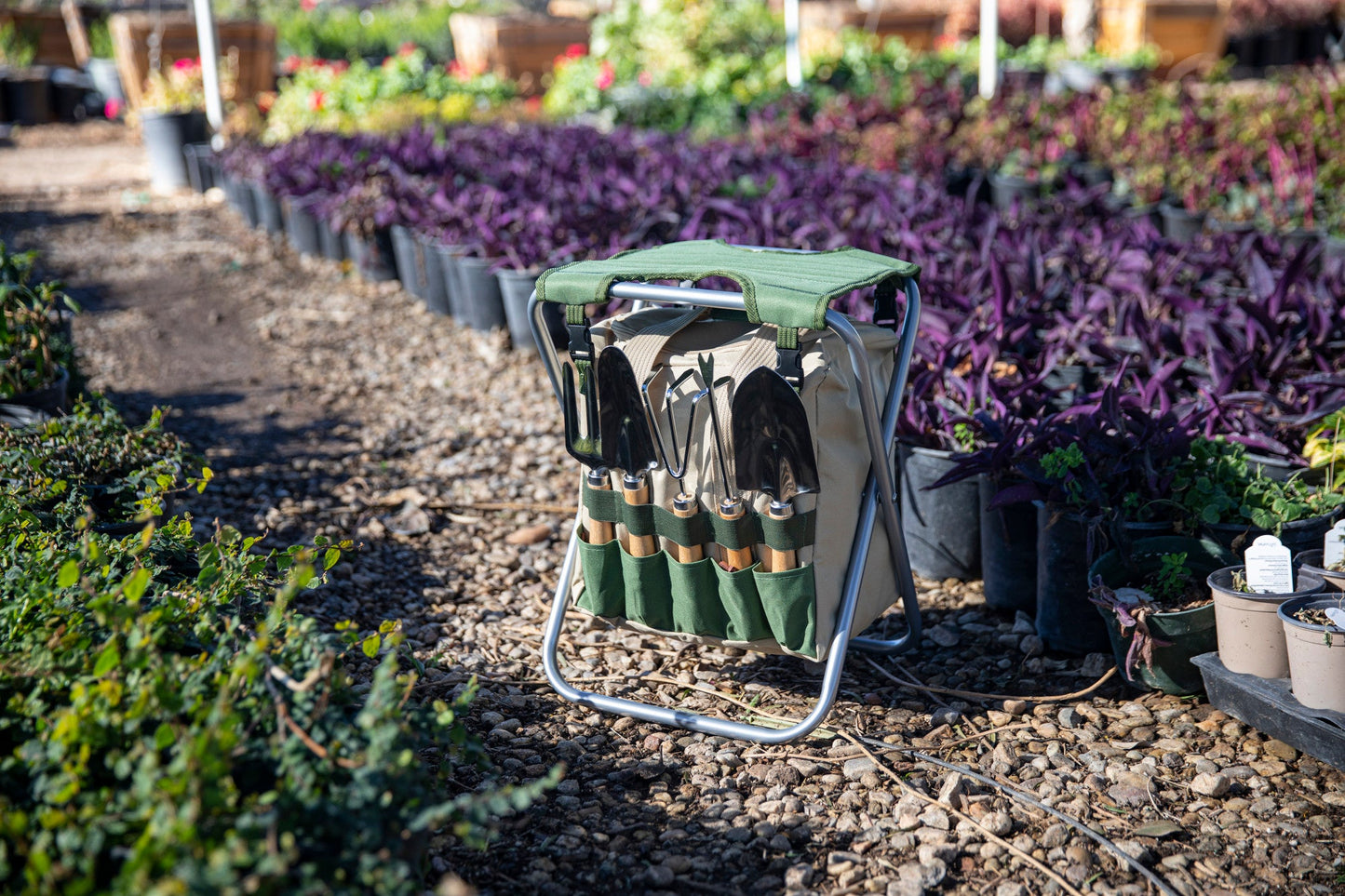 Gardener Folding Seat with Tools