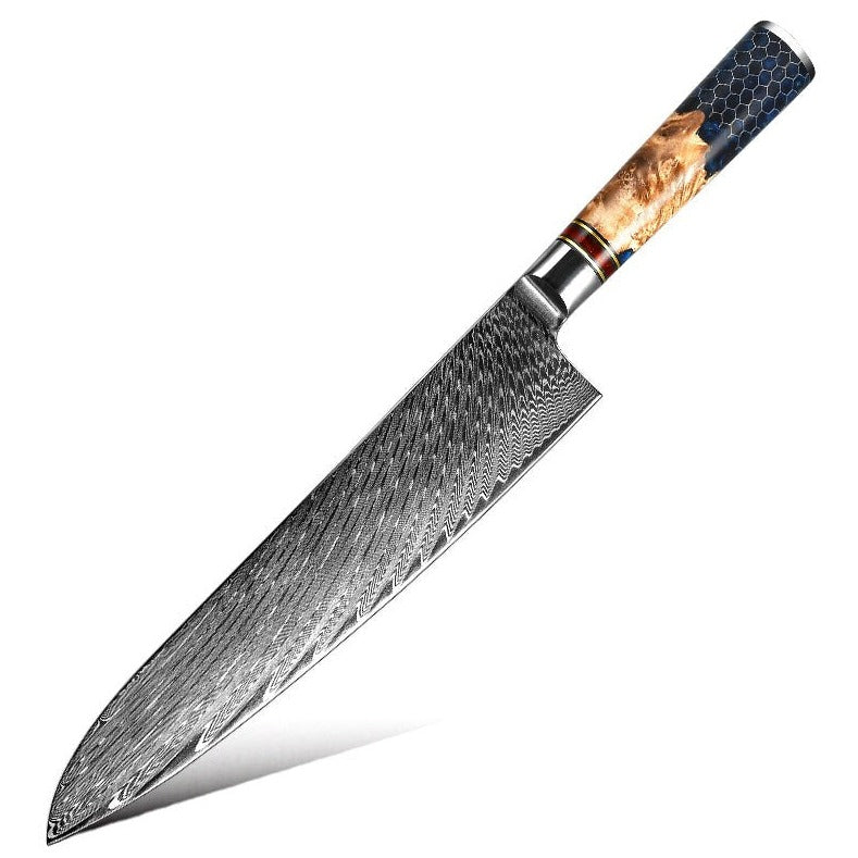 YAMATO VG10 9" Chef's Knife with Olive Burl Wood & Honeycomb Resin Composite Handle