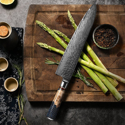 YAMATO VG10 9" Chef's Knife with Olive Burl Wood & Honeycomb Resin Composite Handle