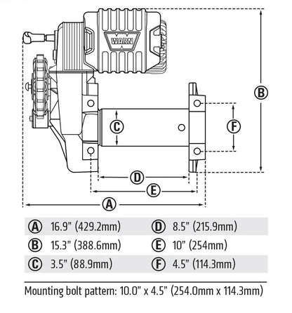 WARN M8274 10,000lb Winch w/ Steel Rope - 106170