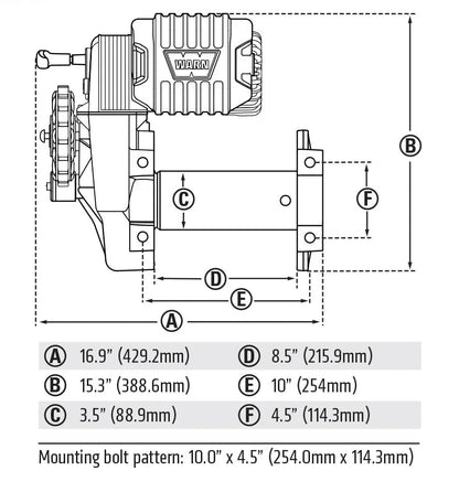 WARN M8274 10,000lb Winch w/ Synthetic Rope - 106175