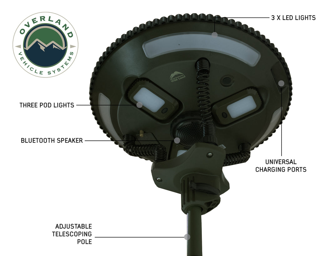 Overland Vehicle Systems UFO Solar Light &amp; Speaker - 15049901