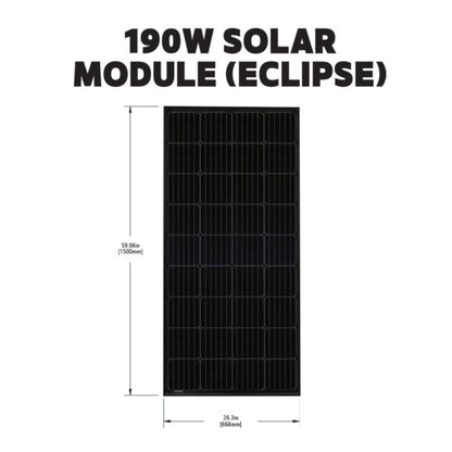 Go Power 190W Rigid Eclipse Solar Panel + 30A MPPT Controller