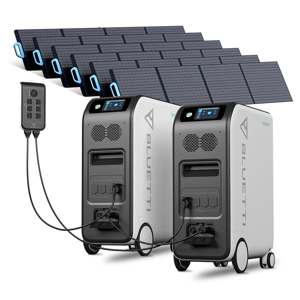 BLUETTI 2*EP500 + 6*PV200 + 1*Split Phase Fusion Box | Home Battery Backup