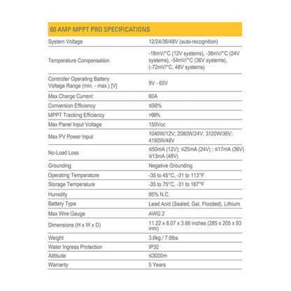 Go Power 60 Amp MPPT Solar Controller