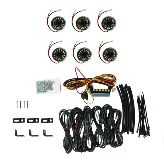 KC HiLiTES Cyclone V2 LED 5W Flood Beam Clear 6-Rock Light System