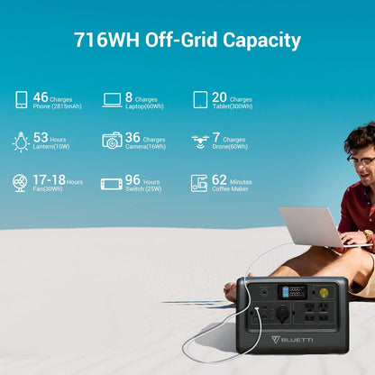 BLUETTI EB70 Portable Power Station | 700W, 716WH