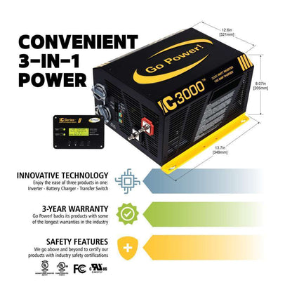 Go Power 3000W IC Series Inverter Charger