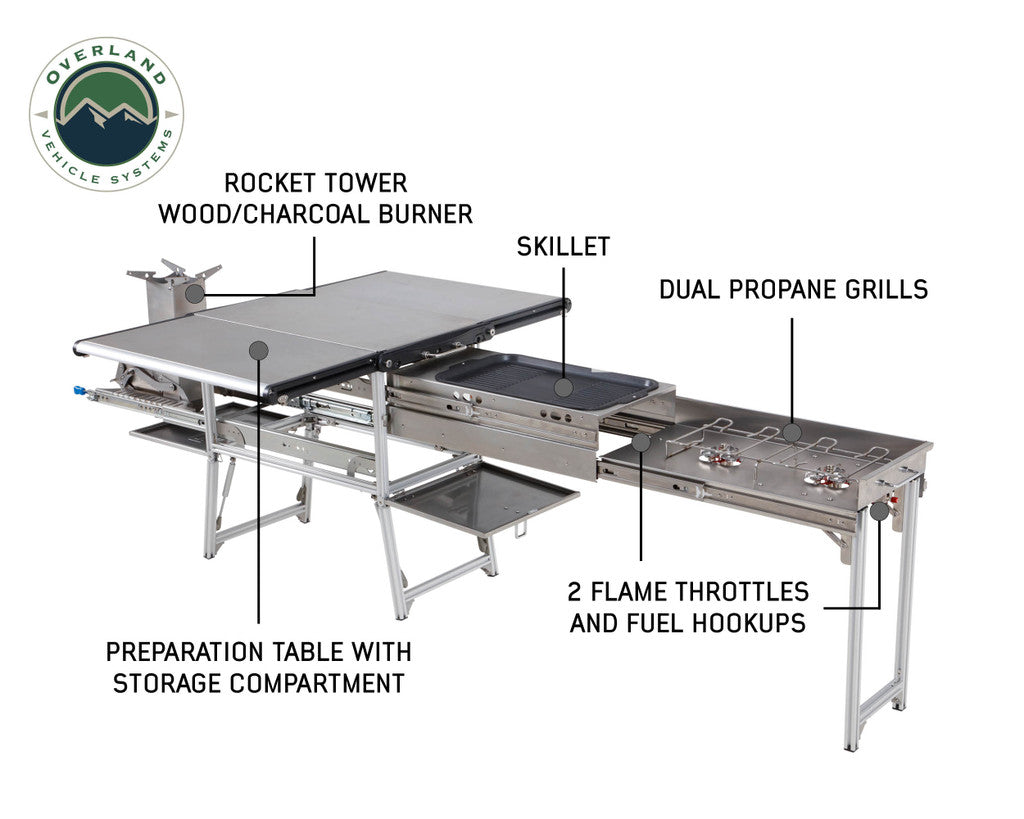 Overland Vehicle Systems Komodo Camp Kitchen - Stainless Steel