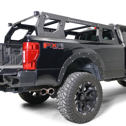 Fab Fours Overland Adjustable Truck Rack System - Matte Black - RACK01-01-1