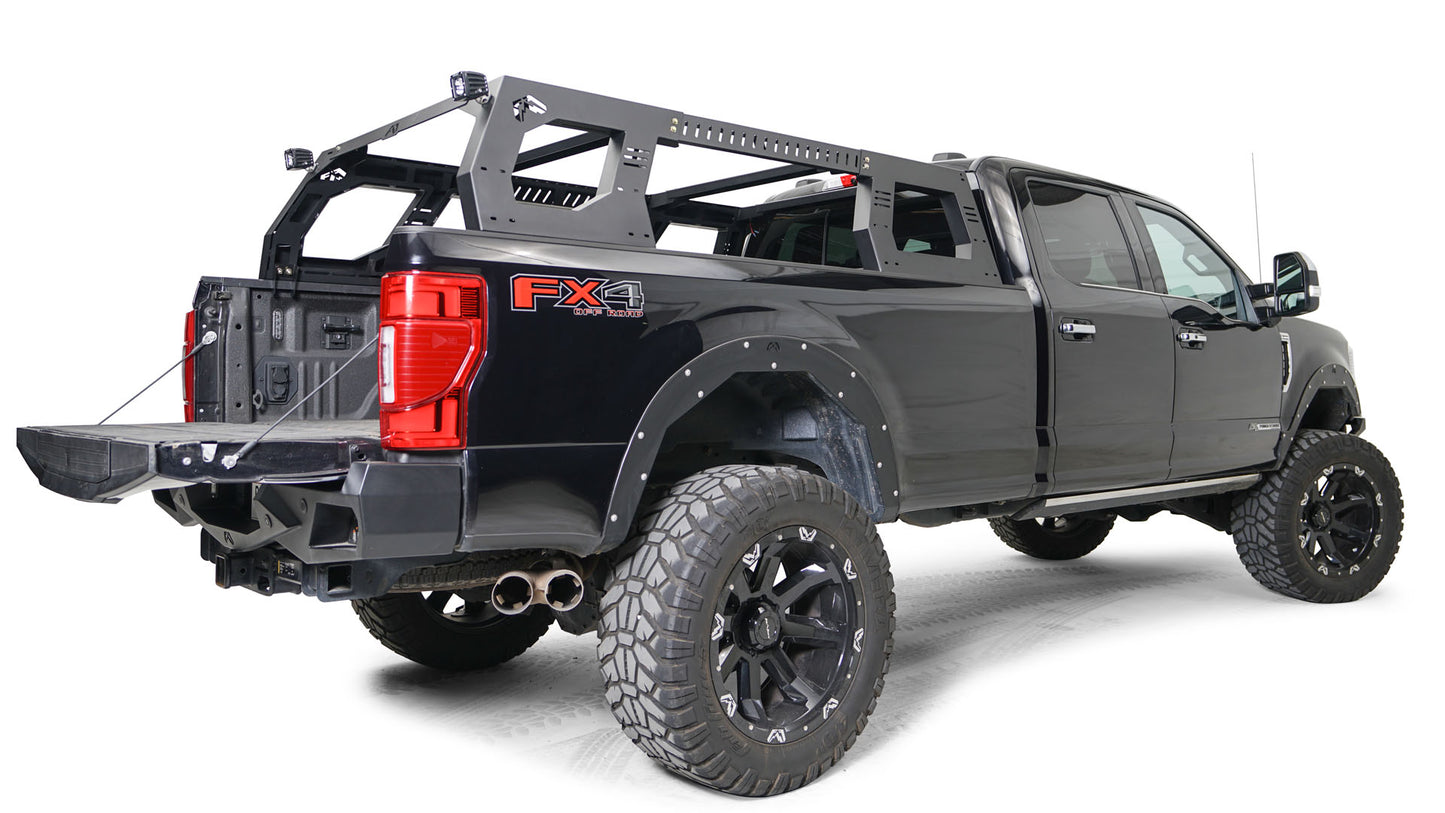 Fab Fours Overland Adjustable Truck Rack System - Matte Black - RACK01-01-1