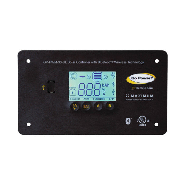 Go Power 30 Amp Solar Controller Dual Bank Bluetooth - GP-PWM-30-UL