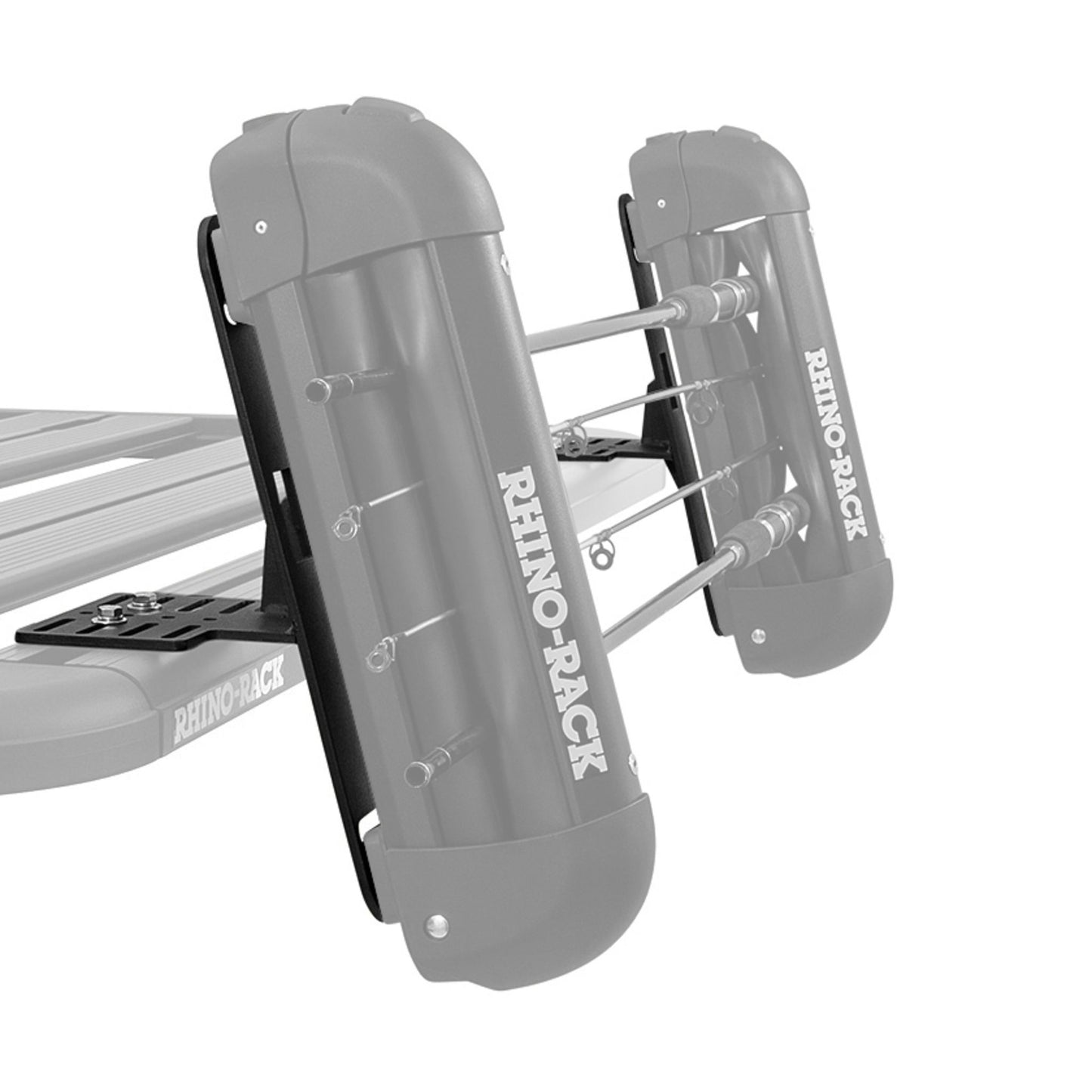 pioneer fishing rod holder bracket Polaris Rhino-Rack & Ski The Pioneer Recovery Track Side Bracket mounts Maxtrax Recovery Equipment at a 75 degree angle to all Rhino Rhino-Rack Maxtrax Recovery Track Side