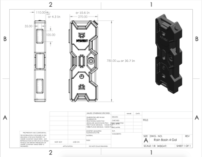 Rain Basin 4 Gal Tank & Mounts