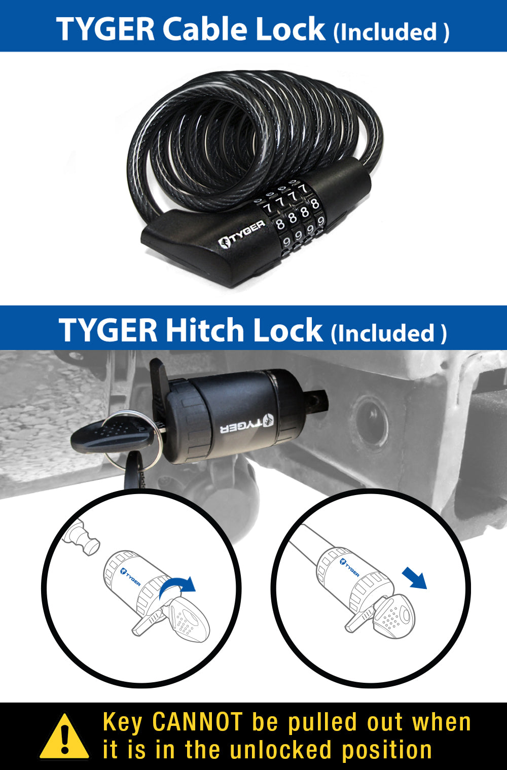 Tyger Hitch Mounted Bike Rack - Fits Both 1.25&quot; and 2&quot; Hitches - 4-Bikes - TG-RK4B102B