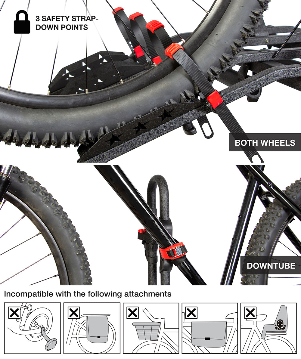 Tyger Hitch Mounted Platform 4-Bike Rack - Fits 2&quot; Hitch Receivers - TG-RK4B848B